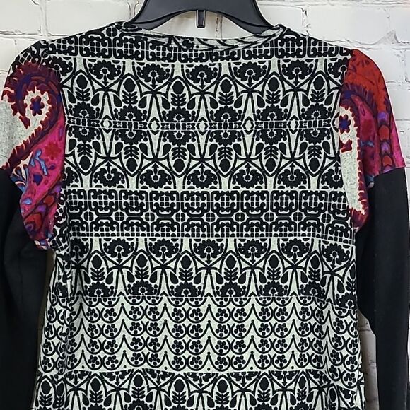 Anthropologie Funky People Boho Rhinestone Felt Sweater Dress Long Sleeve Medium - Picture 10 of 11